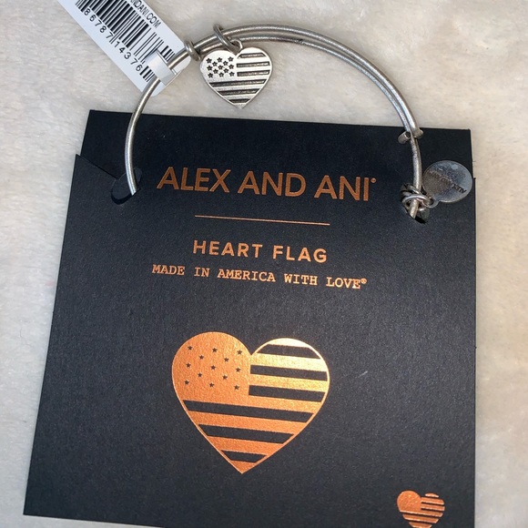 Alex and Ani Jewelry - NWT Alex and Ani “Heart Flag” Bangle Bracelet